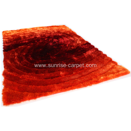 Polyester Red & Orange color 3D Rug